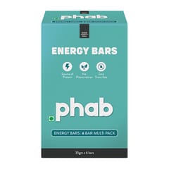 Phab Energy Bars – No Preservatives, No Artificial Sweeteners, Zero Trans Fats & Goodness of Honey (Pack of 6) (Variety Pack)
