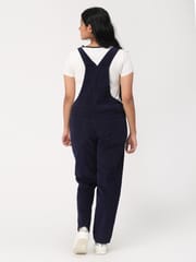 The Mom Store Floral Embroidered Corduroy Maternity Dungaree