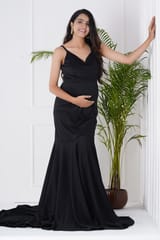 Plum and Peaches Black trail maternity photoshoot gown