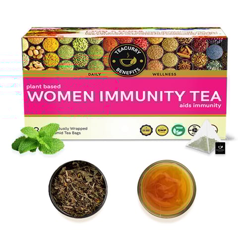 TEACURRY Women Immunity Tea (1 Month pack | 30 tea Bags) -  Helps with Immunity, Anti-Inflammation, Regeneration