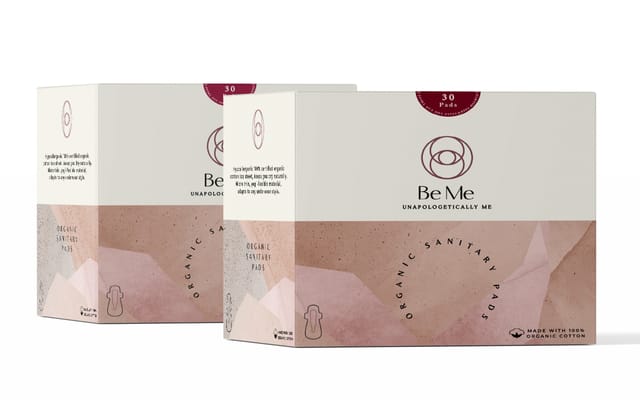 Be Me - Sanitary Pads for Women - XL (Double Wings) - Heavy Flow/Overnight Pads - Pack of 60 Pads - With Disposal Pouches, Rash Free,Biodegradable, Anti Bacterial Napkins
