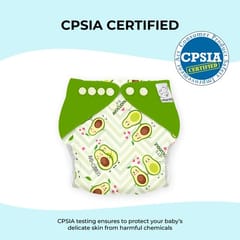 Snugkins -New Age Reusable, Waterproof & Washable Cloth Diapers for Babies ( 0-2 years).Contains 1 Diaper, 1 Wet-Free Organic Cotton Pad & 1 Booster Pad. Fits 5kg - 14kg babies - Avocuddle