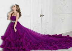 Purple Maternity Photoshoot Trail Gown