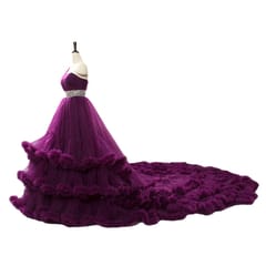 Purple Maternity Photoshoot Trail Gown