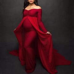 Maternity Photography Long Dress With Cloak Fitted Pregnancy Dresses
