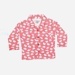 Snugkins Full Sleeves Baby Elephant Printed Pajamas | Night Suit | Sleep Wear for Baby/Kids | Boys and Girls | Fits 6-12 Months | Red