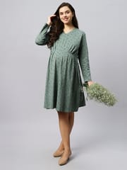 Tummy organic cotton - flared maternity dress