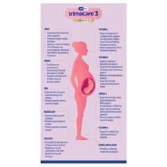 TRIMACARE™ 3 Advance Prenatal Multivitamin for Pregnancy | Folic Acid | Vitamin C | Vitamin D | Vitamin k | Calcium, Iron, Magnesium | Omega 3 Fatty Acid | Third Trimester