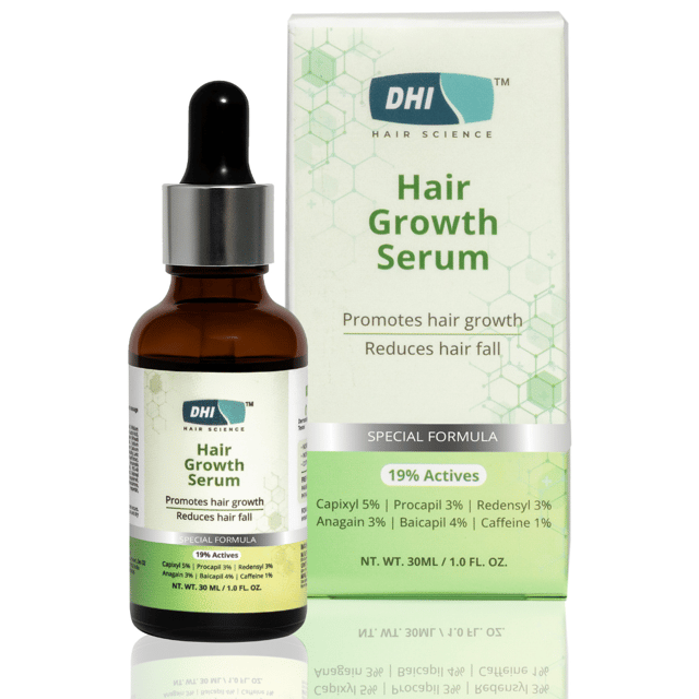 DHI Hair Growth Serum with 5% Capixyl, 3% Procapil, 3% Redensyl, 3% Anagain, 4% Baicapil & 1% Caffeine |19% Hair Growth Actives | For Hair Fall Control | Promotes Hair Growth | Increase Hair Density | For Men and Women | 30 ml