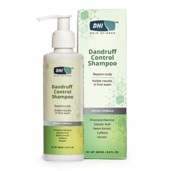 DHI Dandruff Control Shampoo Dermatology Approved with Piroctone Olamine, Salicylic Acid | Visible Result in First Wash| Repairs Scalp, Itch Free Formula |Paraben & Sulphate Free | Anti Dandruff Shampoo for All Hair Types | For Men And Women | 200 ml