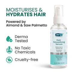 DHI Smoothing Hair Serum For Dry & Frizzy Hair | Moisturises & Hydrates Hair | Smoothness Hair Texture | Enriched with Sweet Almond Oil, Saw Palmetto, Argan Oil & Jojoba Oil | Antioxidant Properties | For Men & Women | Sulphate & Paraben Free | 100 ml