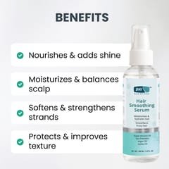 DHI Smoothing Hair Serum For Dry & Frizzy Hair | Moisturises & Hydrates Hair | Smoothness Hair Texture | Enriched with Sweet Almond Oil, Saw Palmetto, Argan Oil & Jojoba Oil | Antioxidant Properties | For Men & Women | Sulphate & Paraben Free | 100 ml